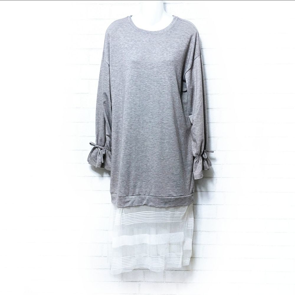 HAYDEN LOS ANGELES Sweatshirt Lace Midi Dress M